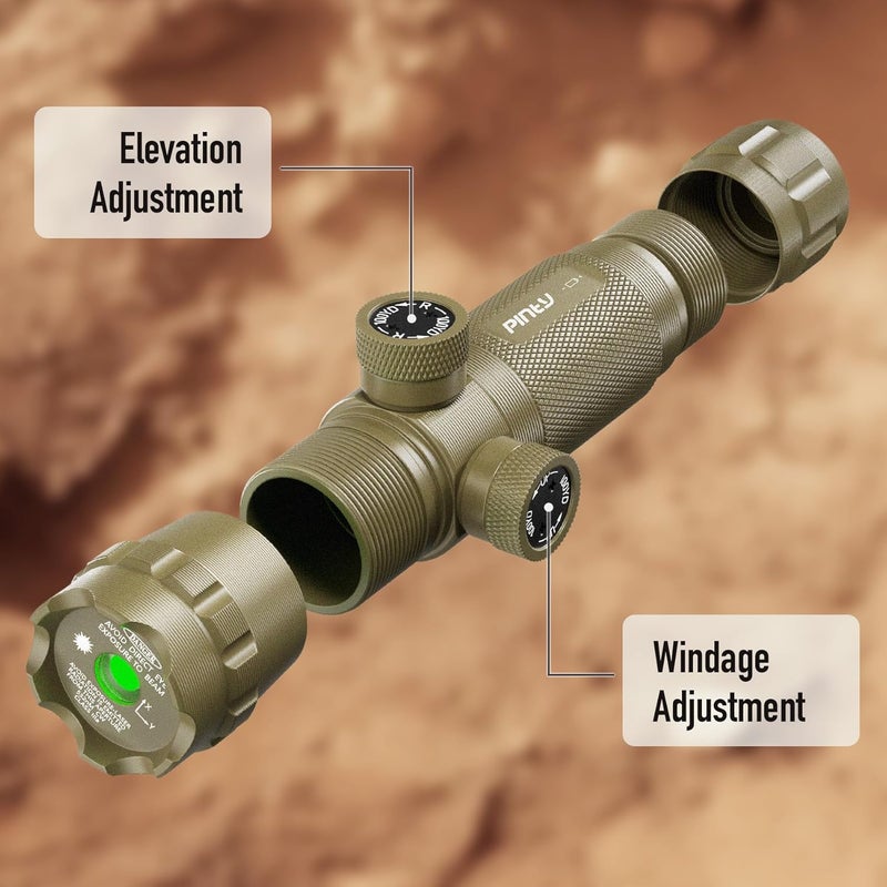 Pinty Hunting Rifle Green Laser Sight Dot Scope Adjustable with Mounts - Image 4
